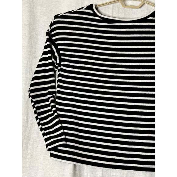 H&M Black & White Striped Long Sleeve Top XS Nautical Soft Comfortable - Picture 7 of 9